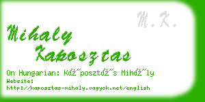 mihaly kaposztas business card